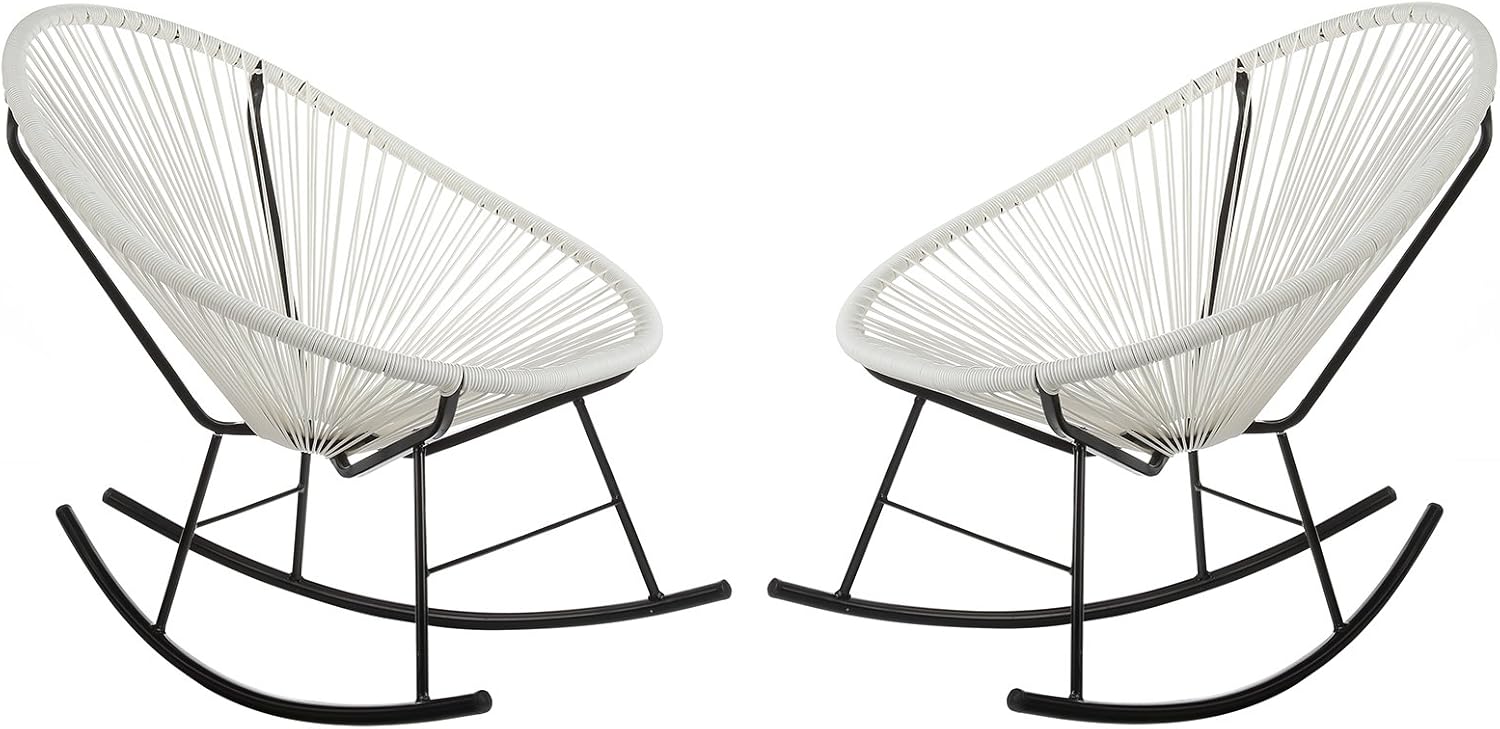 Acapulco Juego de 2 sillas mecedoras para cestas tejidas