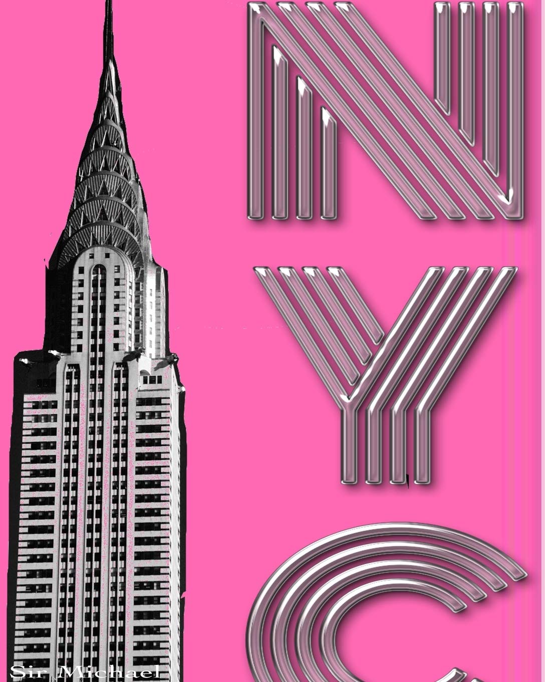 Hot Pink New York City Chrysler Building Creative Drawing Journal Michael Sir Huhn Sir Michael Amazon Com Books