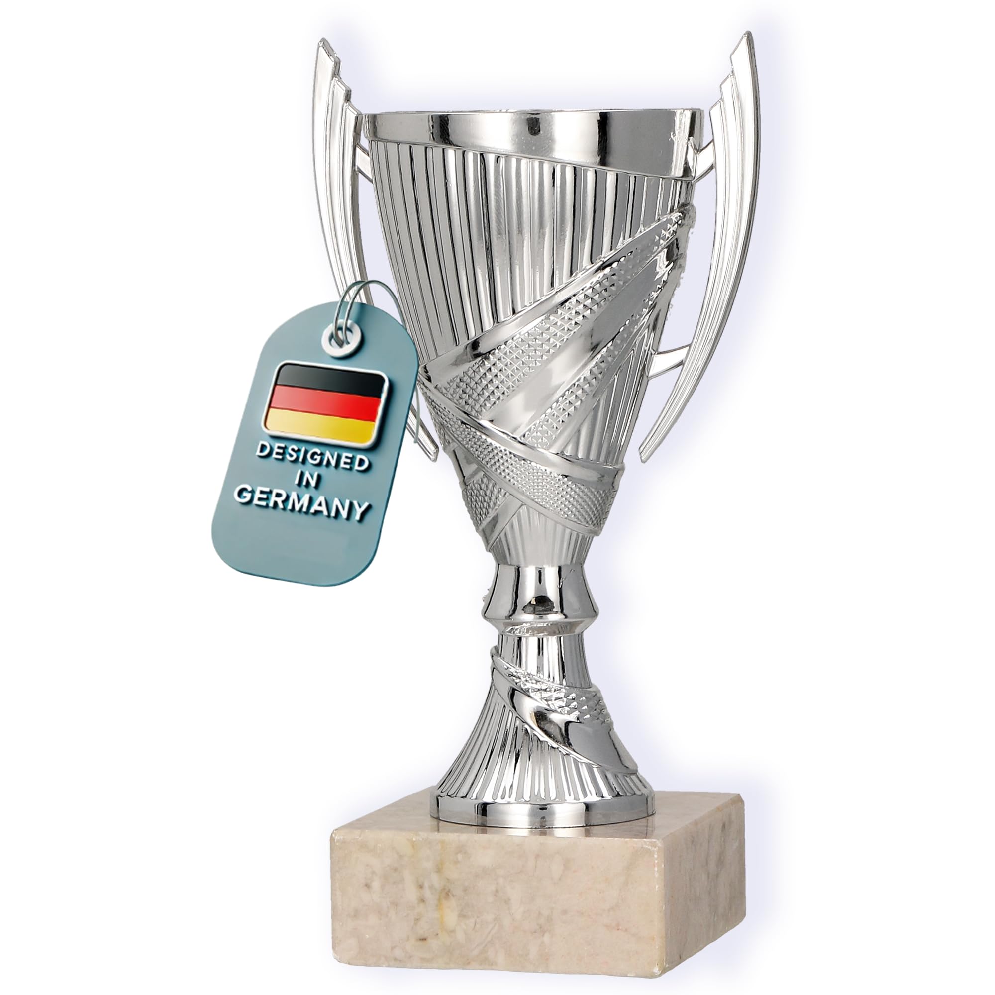 Larius Winner Trophy Football Award Trophy Gift with Desired Text (Silver, No Desired Text)