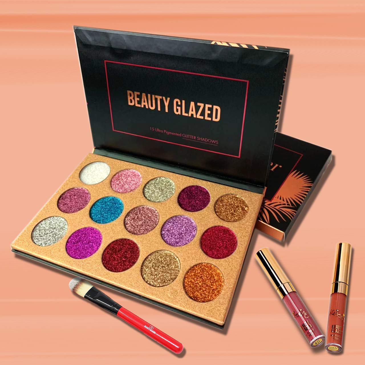 Beauty Glazed Compacted Christmas Glitter Eyeshadow Palette Pigmented