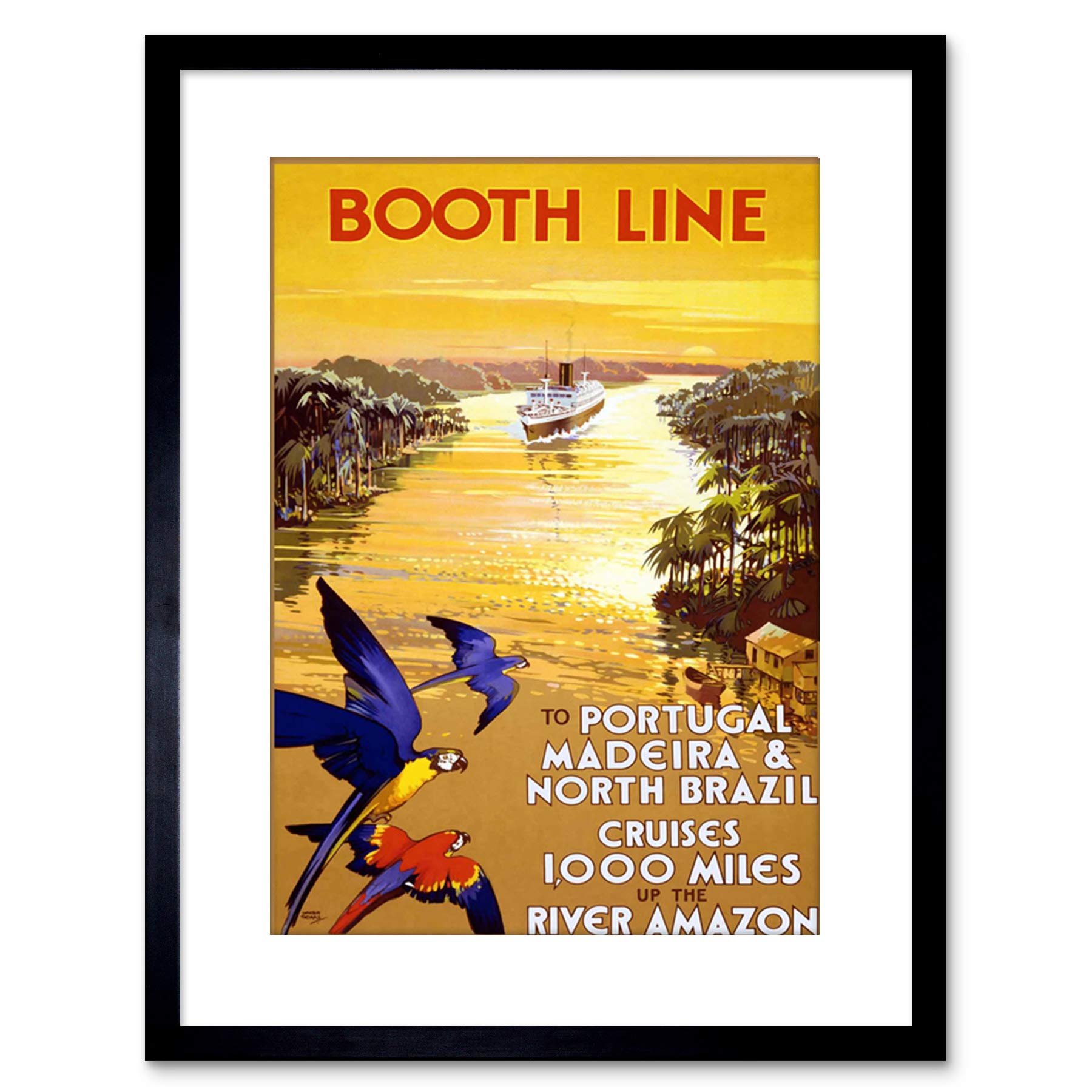 Wee Blue Coo 9x7 '' BOOTH LINE PORTUGAL BRAZIL PARROT SHIP FRAMED ART PRINT F97X1354 โ image 1