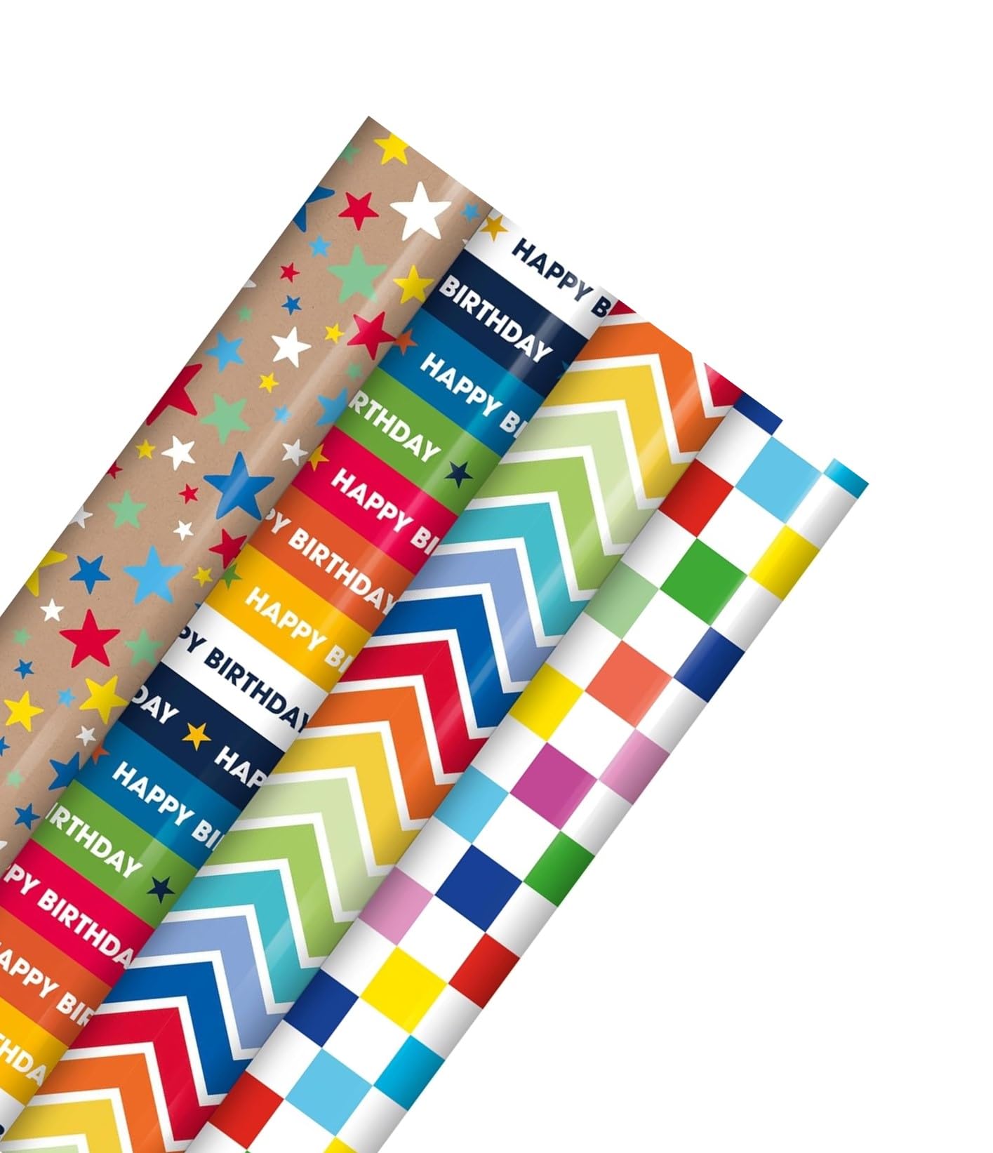 Generic Birthdayy Gift Wrapping Paper roll - Pack of 4 x 3M Cute Character Children's Birthday Gift Wrapping Paper, Perfect for Birthday, Festival, Party and Festive Decoration (Generic)