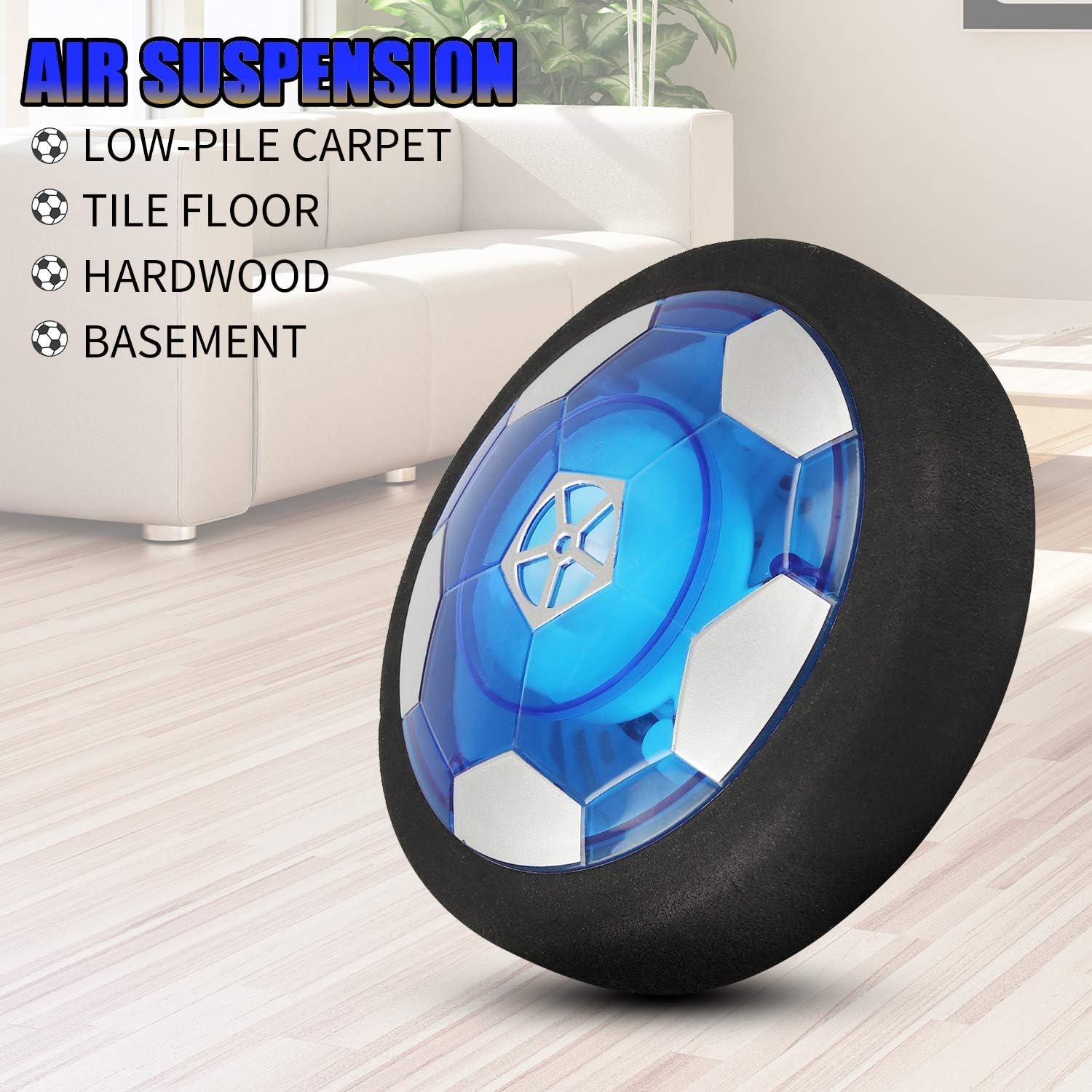 Hover Soccer Set, JAMSWALL Air Soccer Toys with Led Light and Foam Bumper USB Rechargeable Indoor Hover Soccer Kids Toys gift: Toys & Games