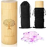 HOOMTREE Scattering Tubes for Human Ashes Made of Bamboo,Large Scattering Urns for Human Ashes Adult with Tree of Life Pattern,Biodegradable Cremation Urn for Women Male Pet,3.5 * 9 Inches,1 Piece