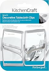 KitchenCraft Stainless Steel Tablecloth Weight Clips 4 Pack Leaf Design 6x5 cm view 9