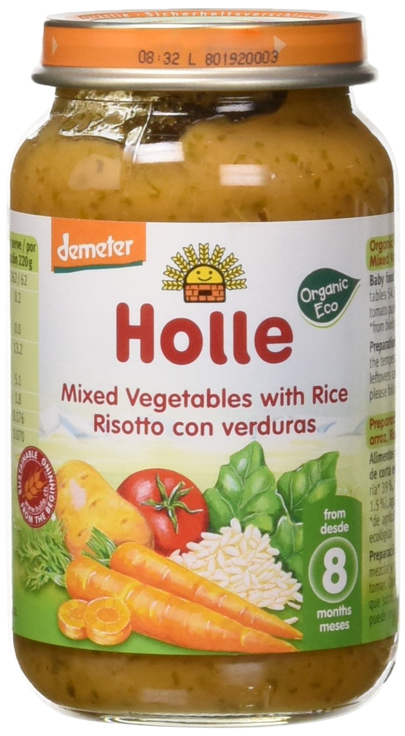 Holle Potito de Verduras con Arroz (+8 meses) - Paquete de 6 x 220 ...