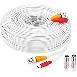 BNC Cable,150ft All-in-One Siamese BNC Video and Power Security Camera Wire Cable,CCTV Cable with 2 Female Connectors for All Max 5MP HD CCTV DVR Surveillance System (150ft BNC Cable, White)