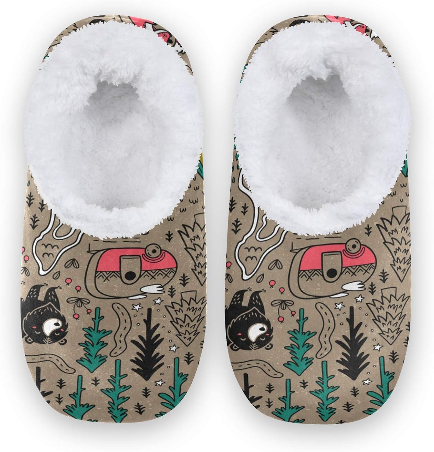 NOVTO Cute Camping Map Fox Fish House NOVTO Cute Camping Map Fox Fish House