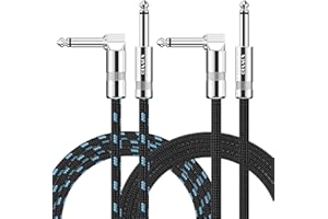 2PACK Guitar Cable 10ft, Sovvid Professional Instrument Cable Electric Guitar AMP Cord, 1/4inch TS Cable for Guitar Bass Mand