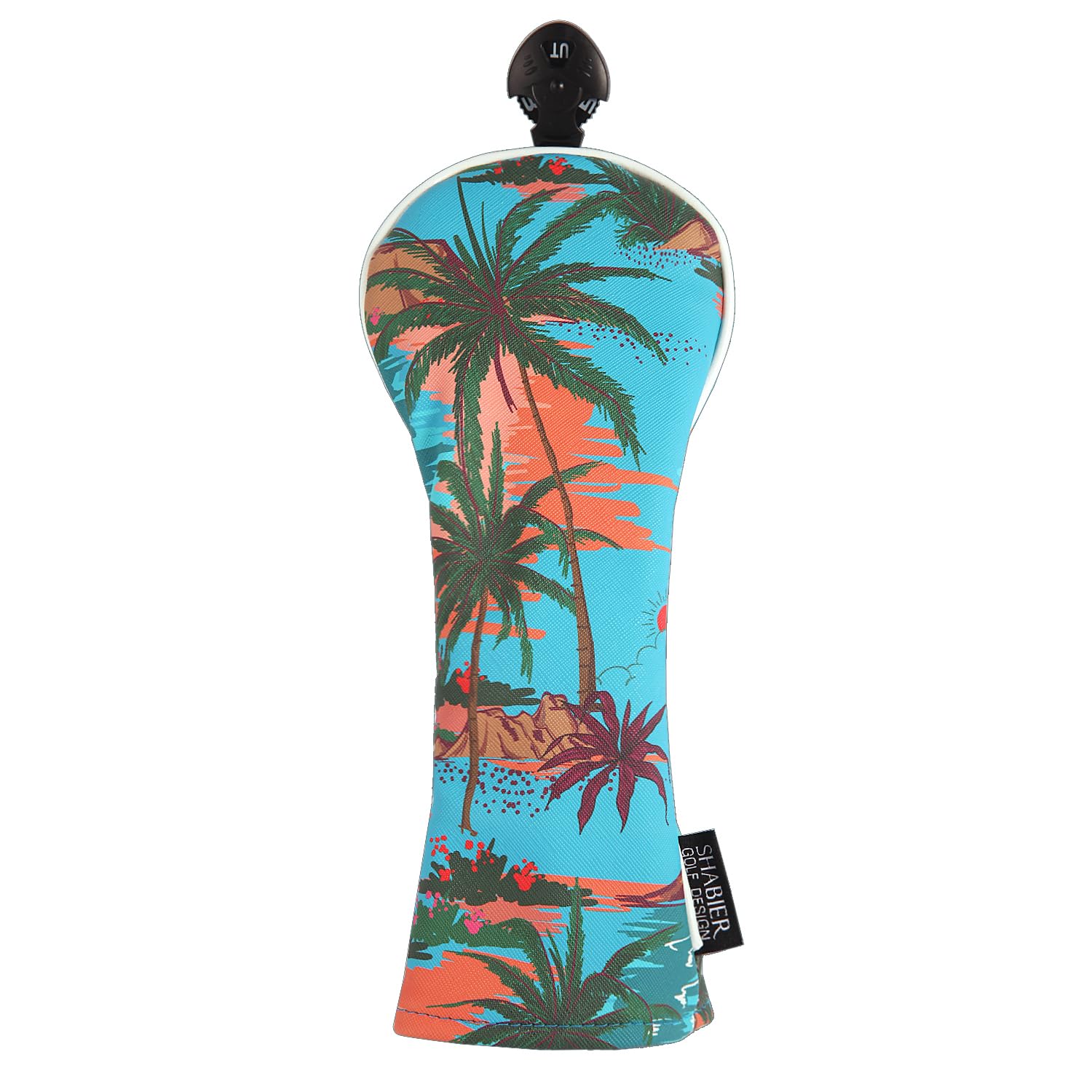 SHABIER Hawaii Island Flowers, Palm Trees, Beach, Ocean Golf Head Cover for Hybird Club