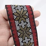 SEWDIYTR Jacquard Lace Ribbon Gold Embroidered