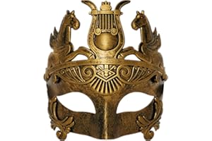 Ubauta Masculine Greek & Roman Soldier Masquerade Mask for Men Venetian Mask