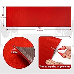 PBHEPJ 4ft x 50ft Extra Thick Red Carpet Runner for