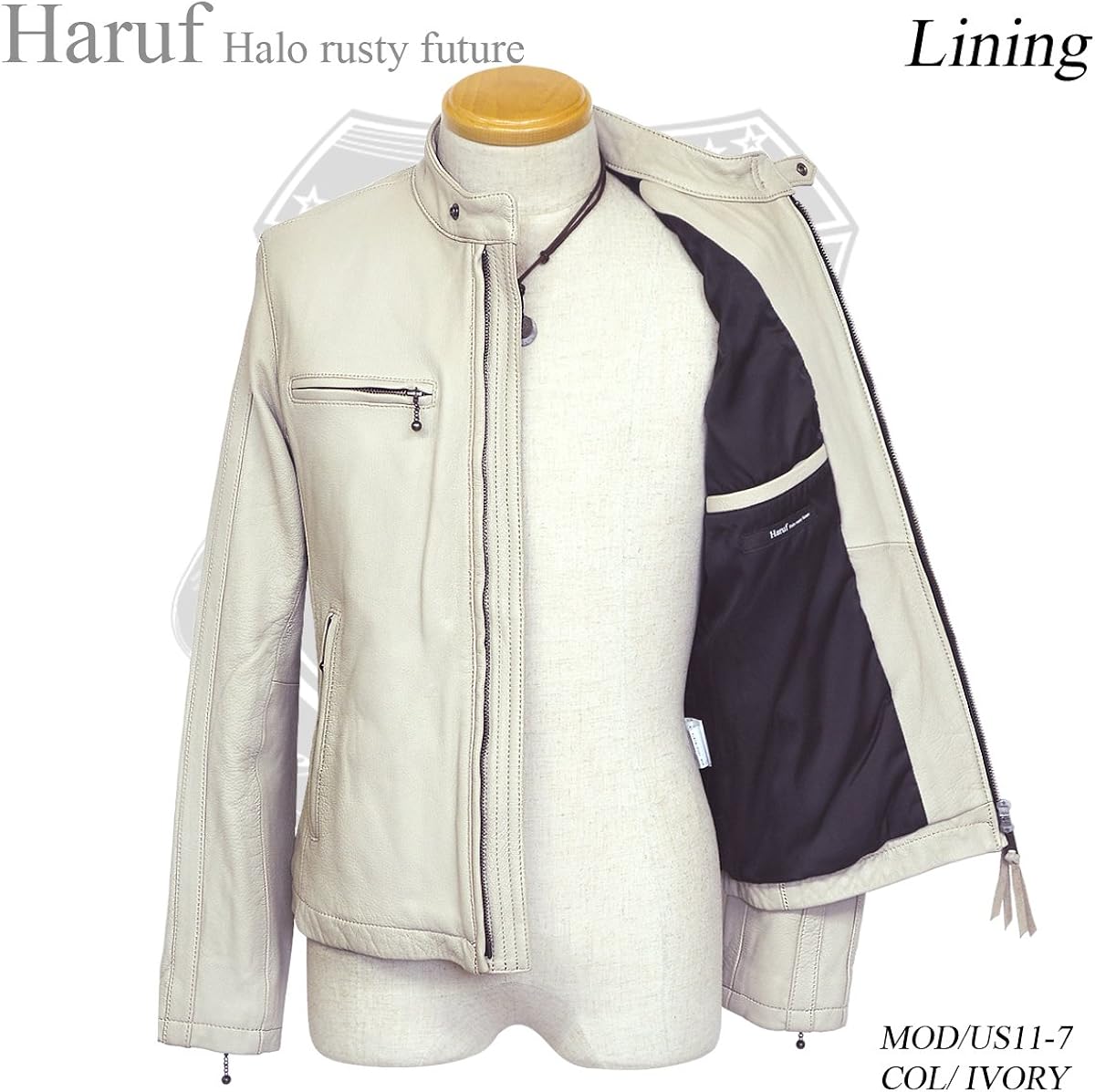 Haruf 本革 レザージャケット メンズ 白 シングルライダースジャケット 革ジャン バイク レザーライダース メンズアウター Us117ivo コート ジャケット 通販 Amazon