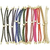 Gelirda 5Pcs Colorful Twisted Nylon Cord with Bead Bracelet Adjustable Slider Bracelet Making for DIY Jewelry Making Crafts