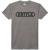 Battle Sports Performance T-Shirt, Short Sleeve, Big Logo, Athletic Fit (US, Alpha, XX-Large, Grey, Adult)