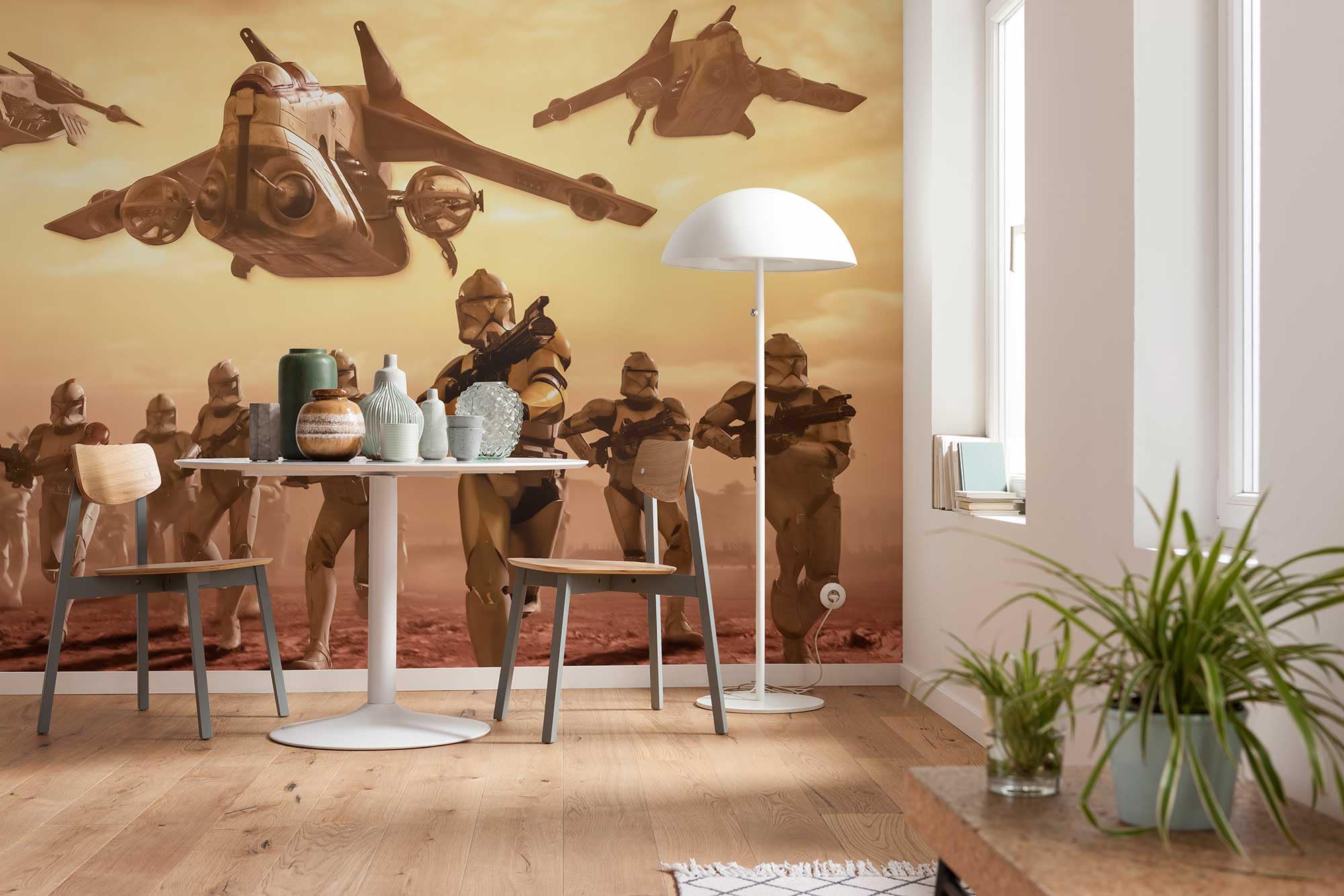 Komar Photo Wallpaper | Star Wars Classic Clone Trooper | Size: 400 x 260 cm (W x H), Width 50 cm | Wallpaper Mural Decoration Wall Covering | DX8-040, Yellow, Brown