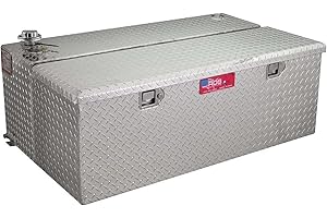 RDS MFG INC RDS Aluminum Transfer Fuel Tank Toolbox Combo - 48 Gallon, Rectangular, Diamond Plate, Model Number 72774