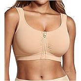 BRABIC Front Closure Bras for Women Compression Surgical Bra No Underwire Full Coverage Wireless Bralette