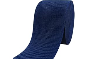 JESEP YONG Navy Blue Knit Elastic Band 3 inch 5 Yards Double-Side Twill Woven Elastic Heavy Stretch Elastic Spool for Sewing Pants Waistband, Wigs, Skirts, Craft DIY Projects (#18)