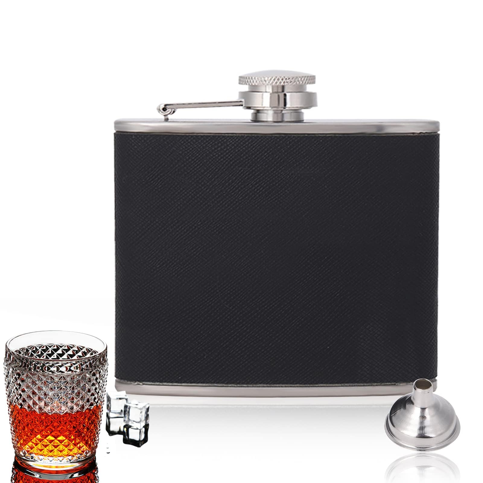 5oz Hip Flasks for Men, Stainless Steel Whiskey Flask Leak Proof Portable Pocket Hip Flask for Personalised Groomsmen Gifts Bar Party Drinking