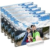 JUOIFIP Acrylic Picture Frame 4x6 Inch 5 pack,Clear Magnetic Photo Frames,Double Side Freestanding Pic Frame for Desktop Display, Magnet Frame Bulk for Family,Office,Wedding