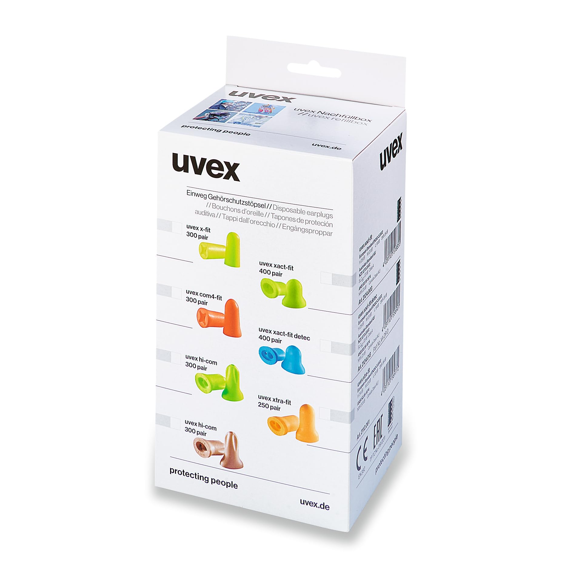 Uvex Xact Fit Earplugs 1 Box Of 50 Pairs 2124001