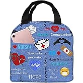 ZBDSKLEX Nurse Theme Lunch Bag for Women Insulated Tote Bag Reusable Cooler Lunch Box for Work Picnic Travel, One Size