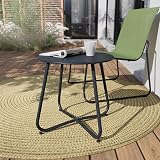 Grand patio Round Outdoor Side Table Lightweight Adjustable Black view 2