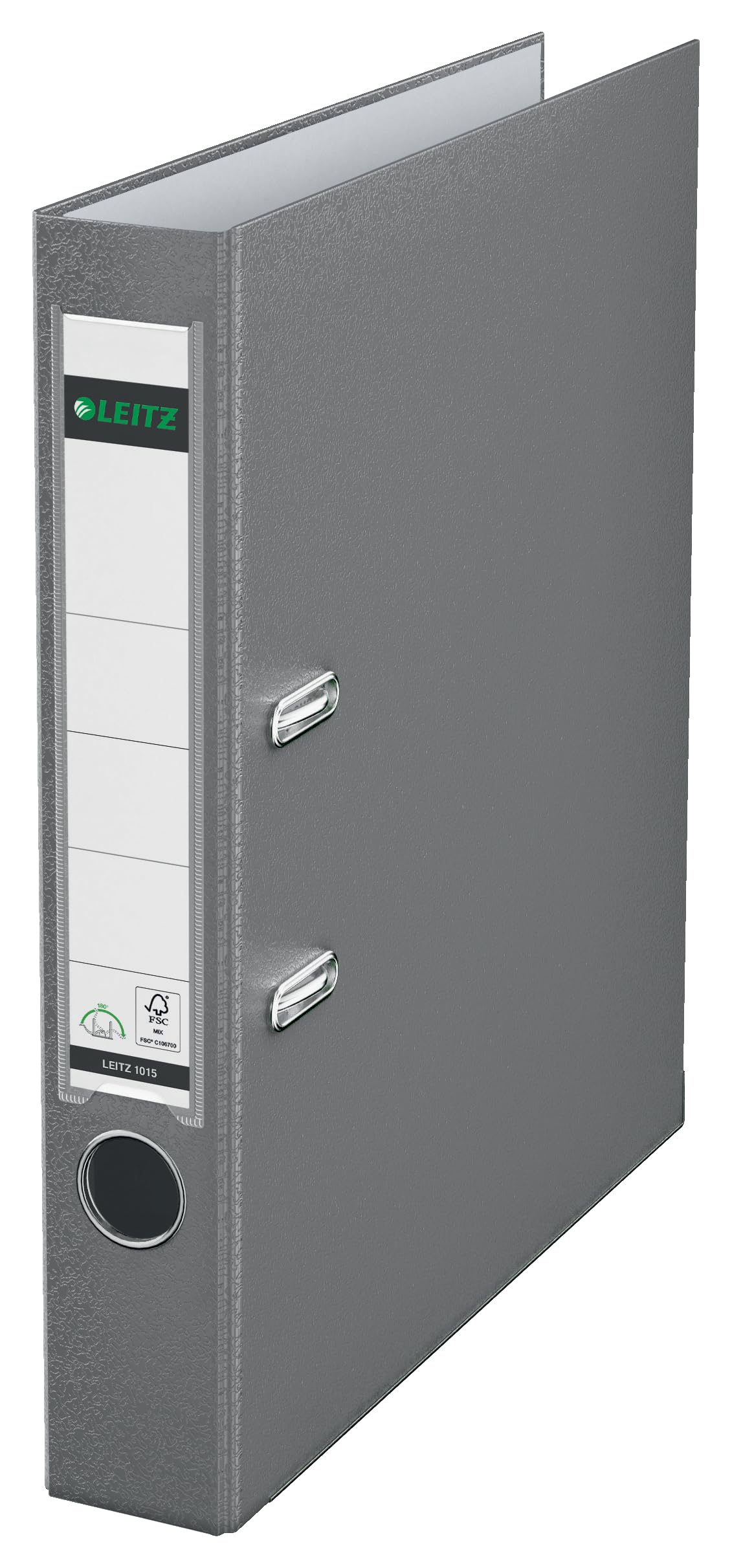 Esselte Leitz 10155085 A4 Quality File 180° with Slotted Cover Plastic Narrow Grey