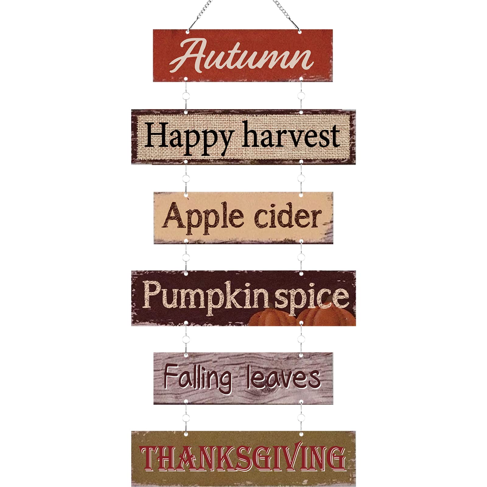 Hotop Fall Decorations for Home Thanksgiving Hanging Signs Metal Wall Plaque Autumn Wall Hanging Decor for Home Thanksgiving Autumn Office Indoor Outdoor Door Decor Sign(Classic Color)