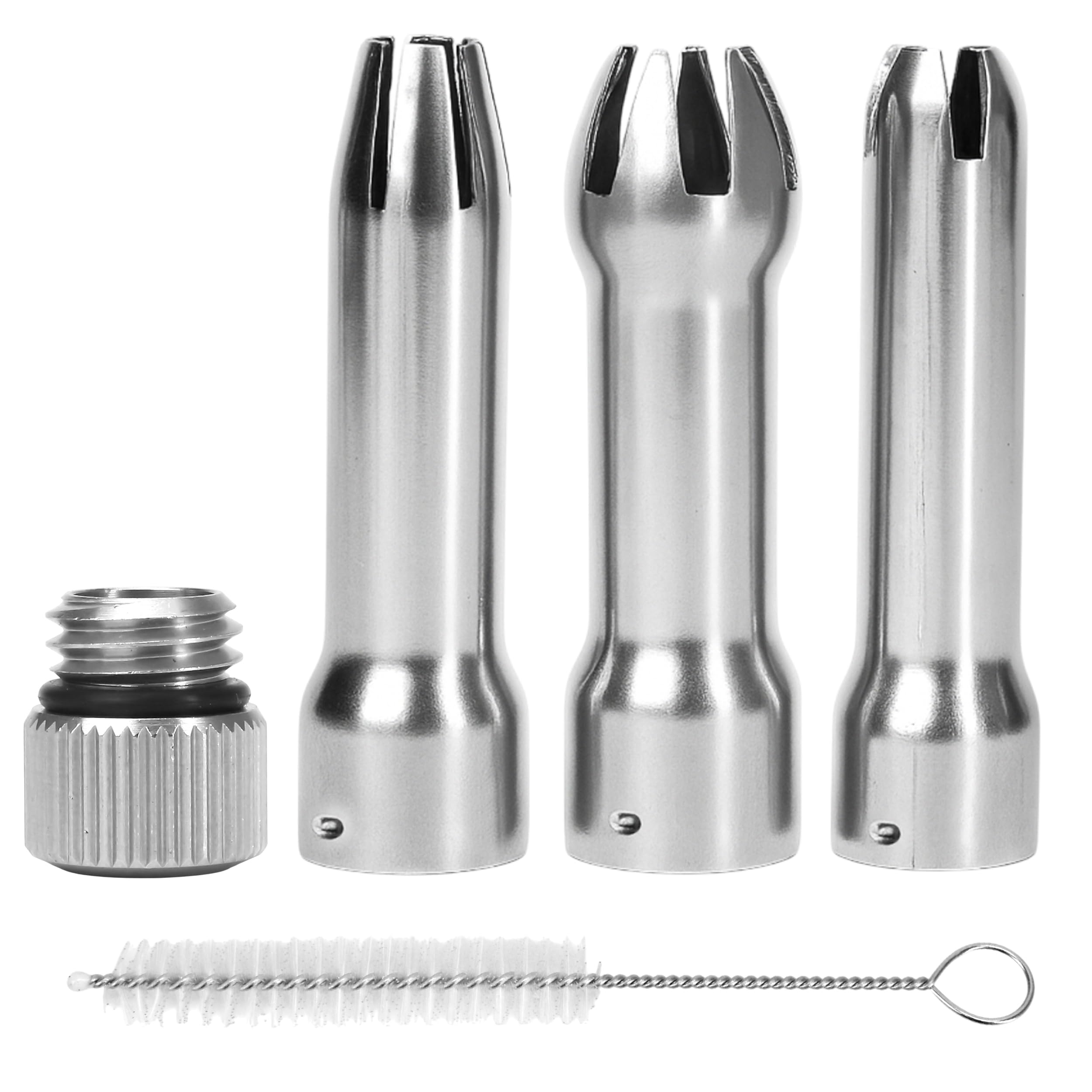 Nozzle Metal Whipped Cream Dispenser, 3 Pieces Large, Stainless