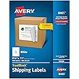 Avery Full Sheet Printable Shipping Labels, 8.5" x 11", White, 100 Blank Mailing Labels (8465)