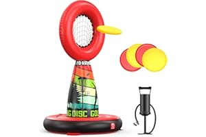 QPAU Inflatable Toss Target Set with 4 Throwing Plates & Pump, Outdoor Toys for Kids 6-15, Ideal Outside Sport Gifts for Teen Boys, Portable Toss Target for Backyard | Camping | Lawn Games