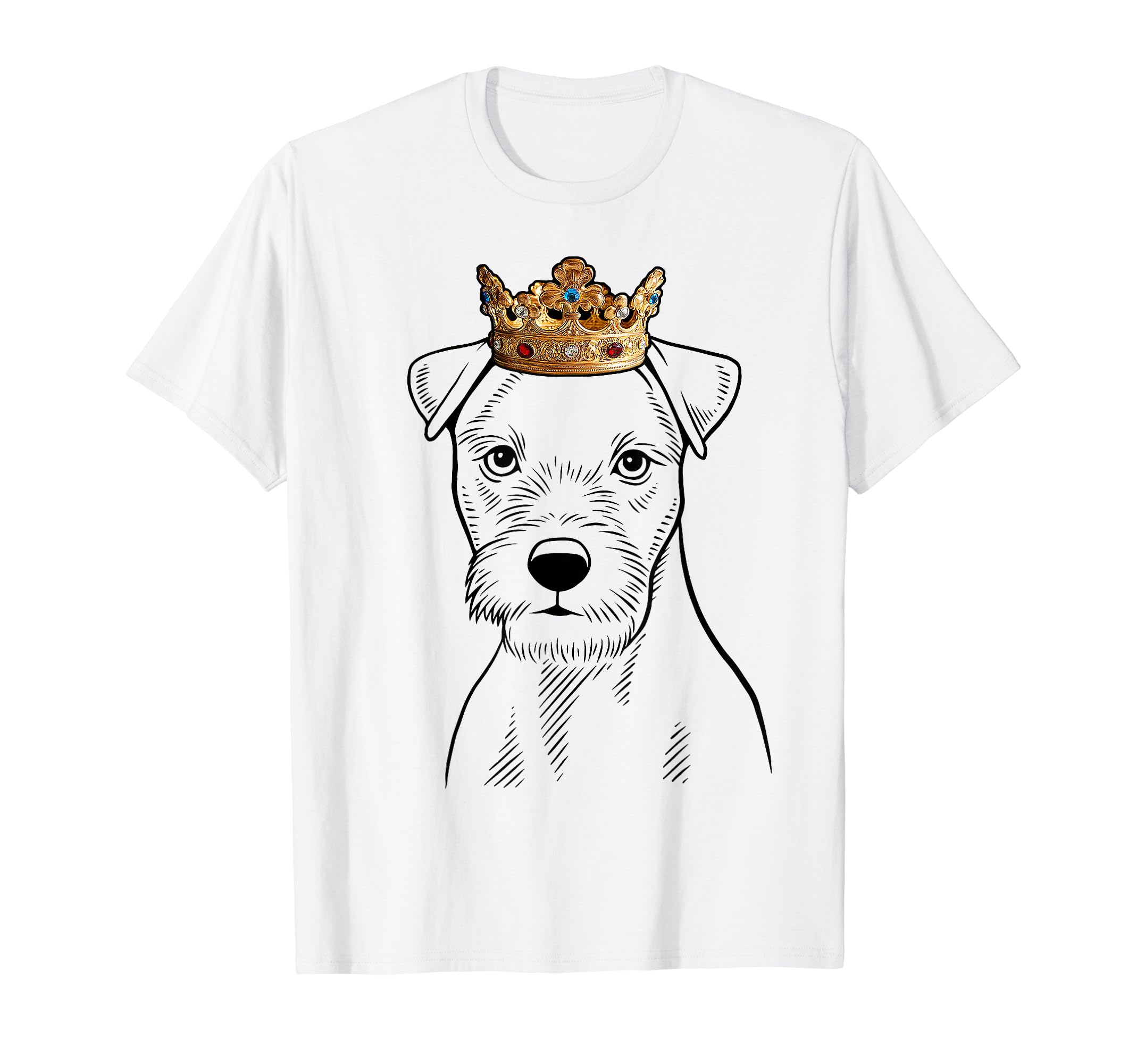 Parson Russell Terrier Dog Wearing Crown T-Shirt