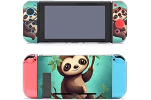Cute Protective Case for Nintendo Switch 2017 Shock-Absorption & Anti-Scratch Dockable Cute Sloth Printed Grip Cover for Nint