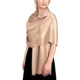 Achillea Soft Silky Solid Pashmina Shawl Wrap Scarf for Wedding Bridesmaid Dress