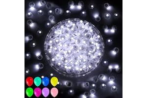 Aogist 50 PCS White Balloon Light with Loop for Hanging, Mini Ball Lamp Round Tiny Led Light for Paper Lanterns Glass Balloons Birthday Party Event Halloween Christmas Wedding Decoration