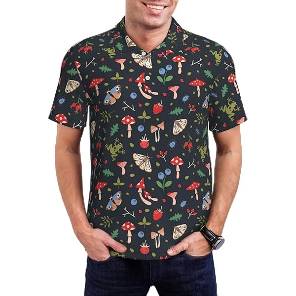 Mosytuky Paisley Print Golf Shirts for Men Dry Fit