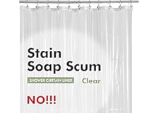 Barossa Design Plastic Shower Liner Clear - Premium PEVA Shower Curtain Liner with Rustproof Grommets and 3 Magnets, Waterpro