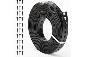 Black Metal Pipe Strap 3/4-Inch x 33-Feet 0.5mm Thickness Pipe Hanger Strap for Pipe Supports Hanging with Screw Metal Strapp