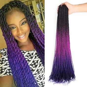 Buy Sambraid Black Violet Aubergine Senegalese Twist Crochet Hair