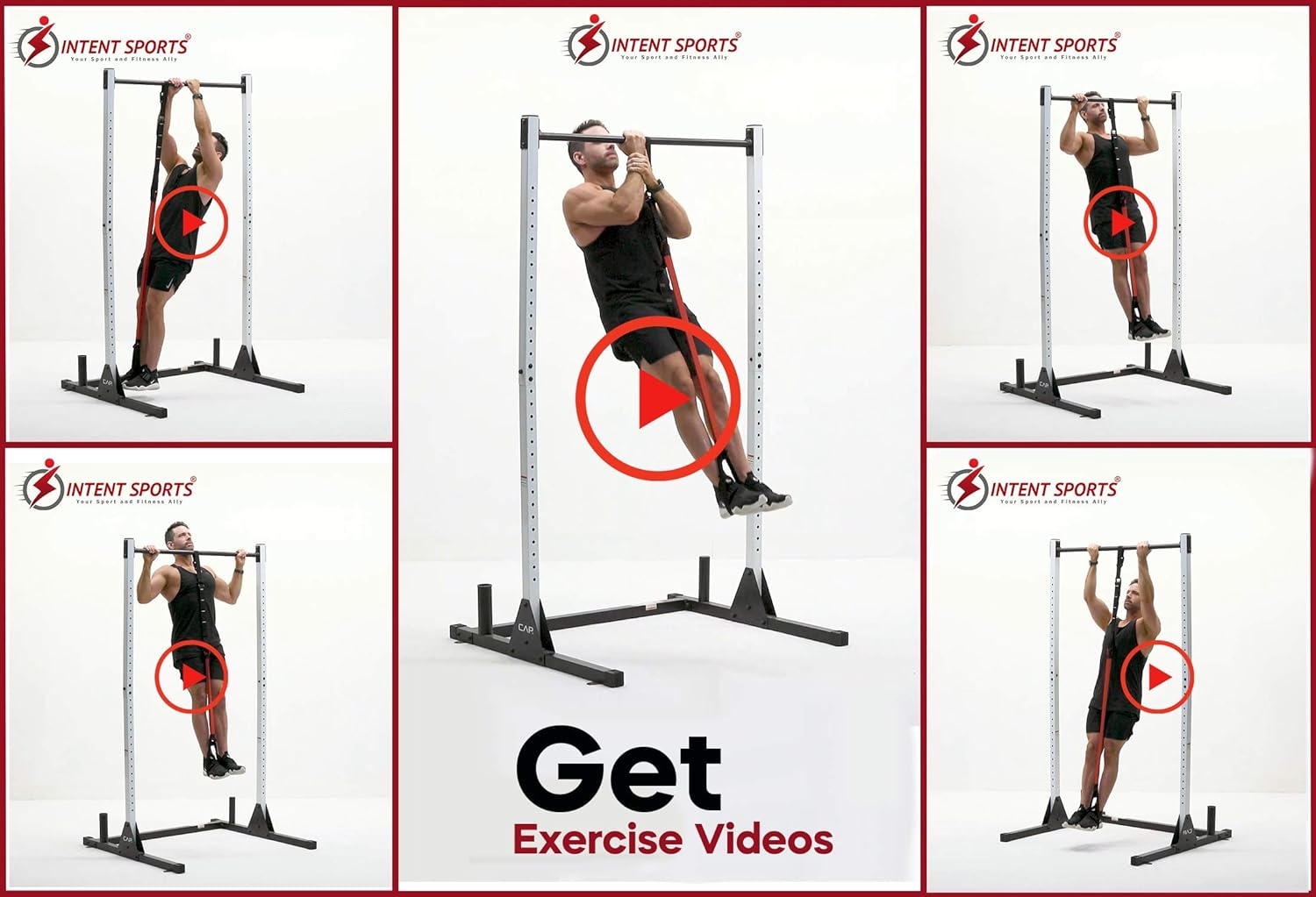 INTENT SPORTS Pull Up Assist Bands - Assistance and Resistance Bands for Pull-Up, Fitness, Body Stretching, Mobility Work, Weightlifting, Powerlifting, Heavy Duty, Single/Set, Exercise Videos, eBook : Sports & Outdoors