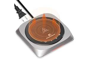 KitchenBoss Electric Coffee Cup Warmer, Candle Warmer with Auto Shut Off, Beverage Warmer with 3 Temperature Setting for Coffee Tea Milk Cocoa Home Office Use (G132SUS)