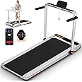Homguava Treadmill with Incline, 2.5HP Under Desk Treadmill for Home/Office, 2 in 1 Folding Treadmill with Led Display and Remote Control, Walking Pad Treadmill with 300lb Weight Capacity