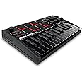 AKAI Professional MPK Mini MK3 - 25 Key USB MIDI Keyboard Controller With 8 Backlit Drum Pads, 8 Knobs and Music Production Software included, Black