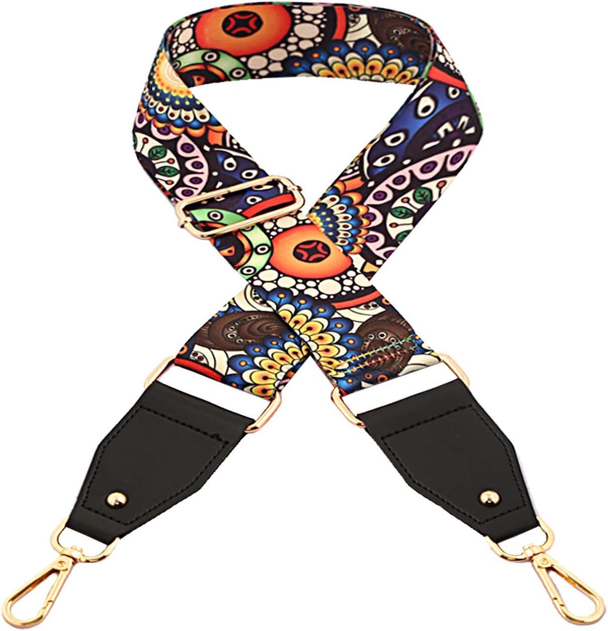 Wide Handbag Purse Strap adjustable bag belt Guitar Style Multicolor Canvas purse straps replacement crossbody