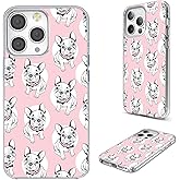 AKORAVO for iPhone 14 Pro Case for Women Men Girl, Full Protective Shockproof Slim Soft TPU Clear Phone Cover Cases Design for iPhone 14 Pro 6.1,Cute Cartoon Animal Pet Dog Puppy French Bulldog Pink