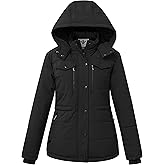 WenVen Women's Winter Water Resistant Warm Puffer Coat with Detachable Hood