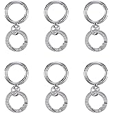 WTYONZEL 6Set Swivel Clasp Clip, Crystal O Rings Double Opening Key Chain Clip,Swivel Spring Snap Hooks for Jewelry Clasps,DIY Crafts,Lanyard Making(Silver)